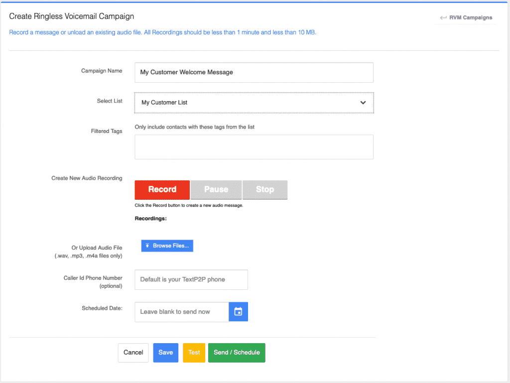 Ringless Voicemail Screen